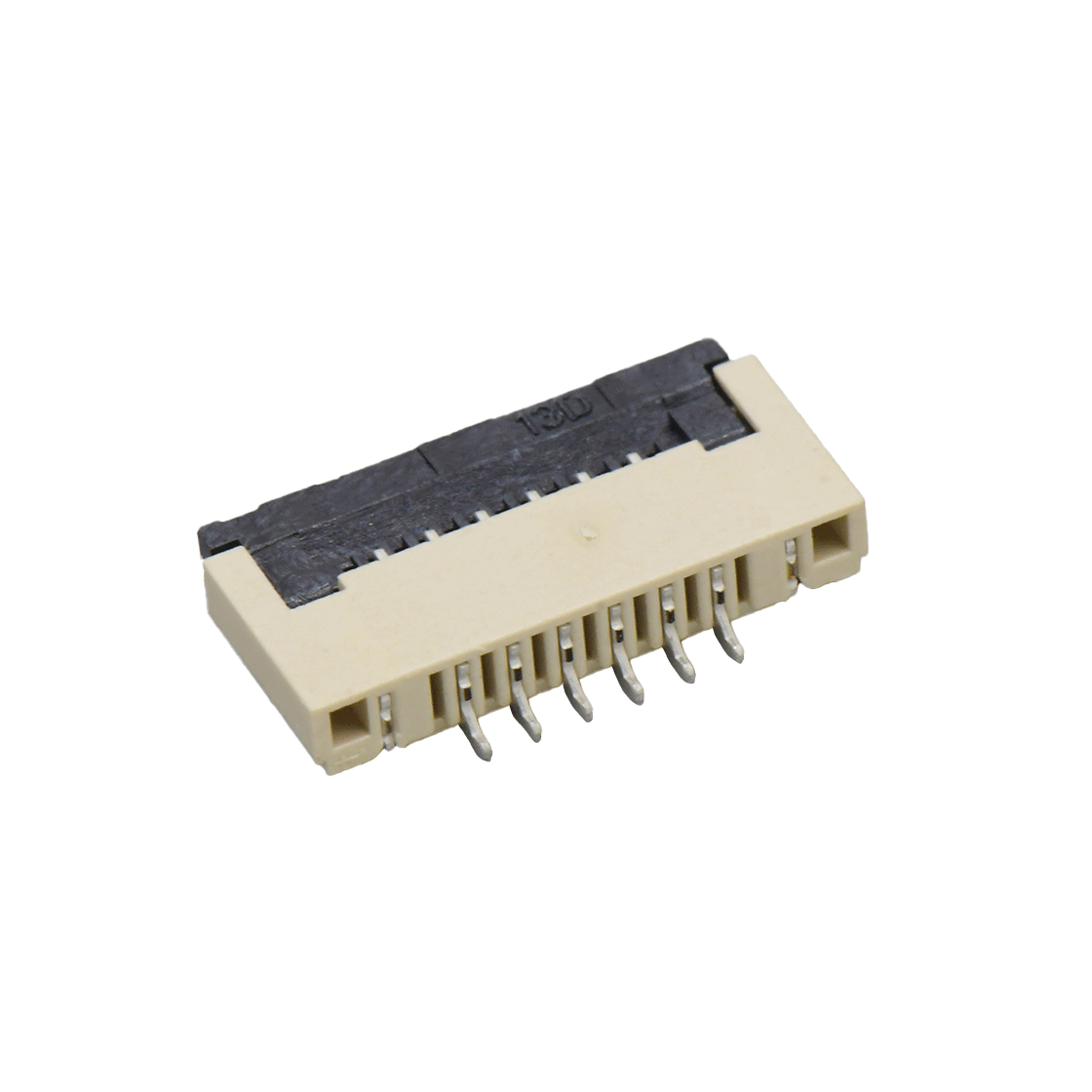 F1008 FPC FFC连接器Pitch 1.00mm H2.0mm卧贴前掀盖下接触 FPC 06Pin本色 镀雾锡